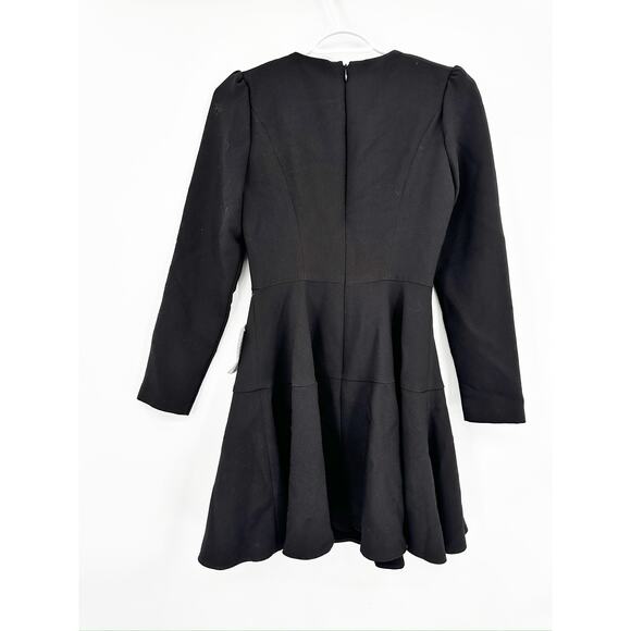 Gal Meets Glam Celeste Long Sleeve Fit and Flare Black Dress 0 NEW - Picture 3 of 6